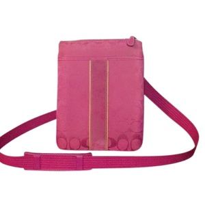 Authentic Coach Signature Stripe Pink Crossbody